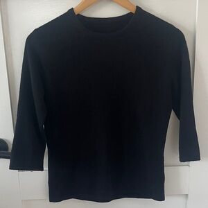 Cashmere Black 3/4 Sleeve Sweater XS